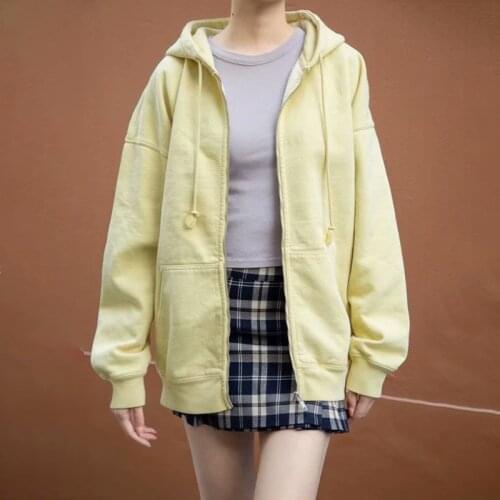 Oversize Girls Soft Cotton Fleece Jackets 2021 Spring Fashion Ladies Vintage Loose Coats Streetwear Women Chic Long Outerwear