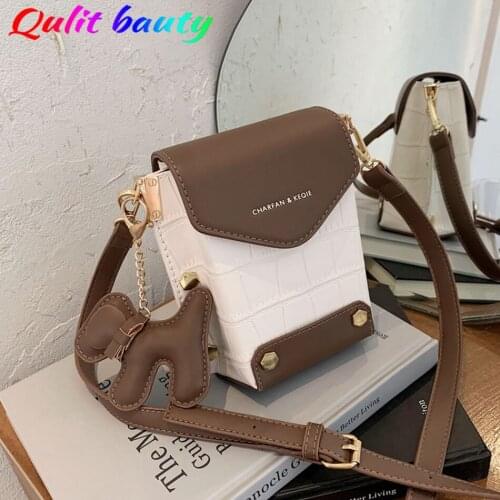 Mini Color Contrast Women Cell Phone Bag Ladies Purse Alligator Pattern Soft Leather Flap Female Small Messenger Shoulder Bags