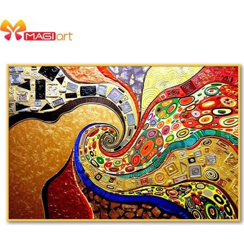 Cross stitch kits Embroidery needlework sets 11CT water soluble canvas patterns 14CT Full Portrait Abstract swirl -NCMP078