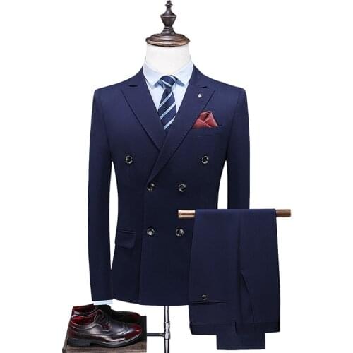 2021Cenne Des Graoom New Men Suits Tailor-Made Tuxedo Double Breasted Blazers Pants For Party Singer Groom Wedding Male Prom