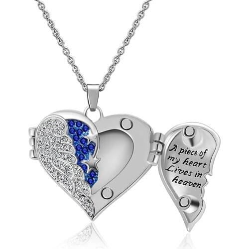 Heart Crystal Urn Necklace for Ashes A Piece Of My Heart Lives In Heaven Cremation Jewelry Memorial Keepsake Pendant Dropshiping