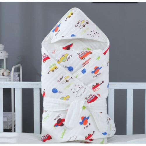 Muslin Swaddle Baby Blanket Hooded Bath Towels Children Receive Blankets Stuff Bebes Accesorios Recien Nacido Mantitas Para Bebe