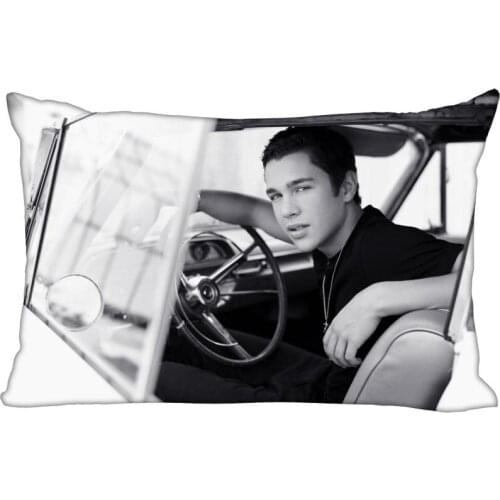 Hot Sale Austin Mahone Rectangle Pillowcase Custom Home textile Zipper Pillowcase Pillow Cover Size 45*35cm (one side) Print