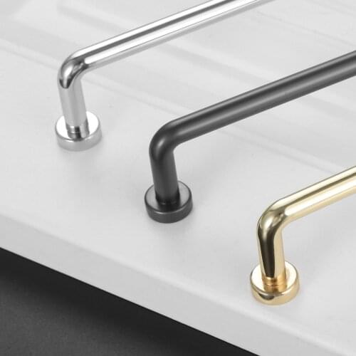 1pc Pull Handle Gold/Bright Chrome/Pearl Gray Kitchen Cabinet Wardrobe Drawer Door Pulls Knobs Furniture Accessories 96mm/128mm