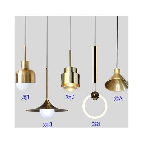 Modern Led Metal Pendant Lights Wrought Iron Glass Round Ball Brass Rod Hanging Lamp For Living Roomcafekitchen Nordic Lighting