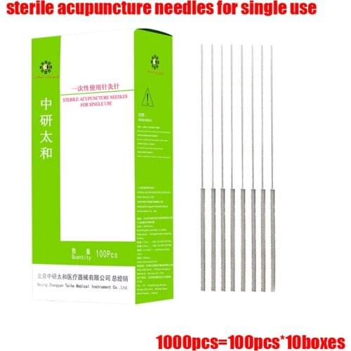 1000 pcs Disposable acupuncture needle for single use 0.16/0.18/0.20/0.25/0.30/0.35/0.40mm Sterile beauty needle
