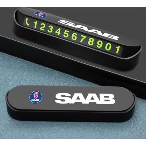 1PCS Luminous Parking Card Sticker Phone Number Card Plate Car Stying Accessories For SAAB 9-3 93 9-5 9 3 9000 9 5 428 03-10