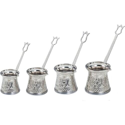 Turkish Coffee Pot Moka Pot Espresso Maker For Induction Stove Camping Coffee Pot Greek Arabic Coffee Warmer Cezve Brass Handle