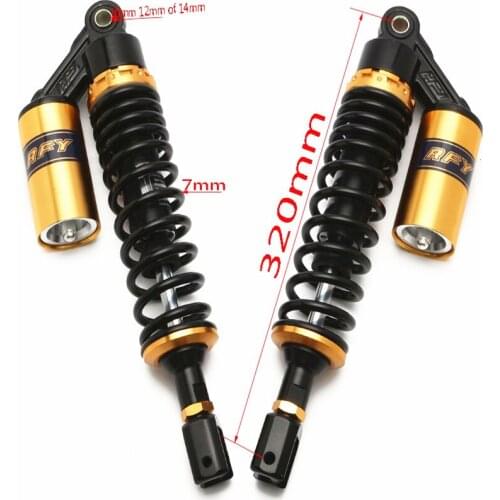 2pcs Universal 320mm/340mm/355mm Motorcycle Shock Absorber Rear Suspension For Yamaha HONDA Scooter ATV Quad Black Gold