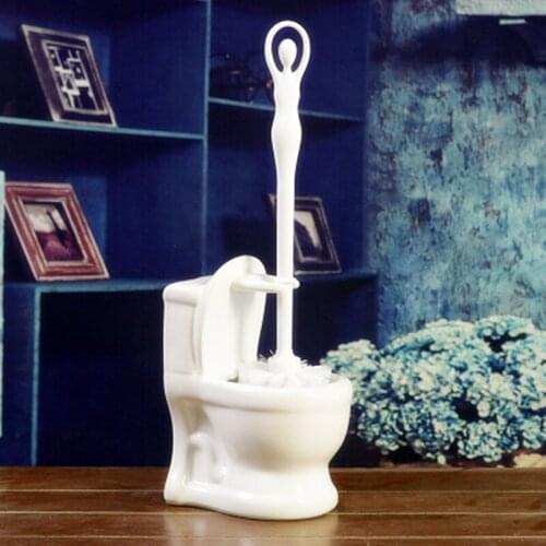 NEWYEARNEW Creative Ceramic Base Toilet Brush Holder WC Brush Bathroom Set Decoration Wedding Gifts Free Shipping