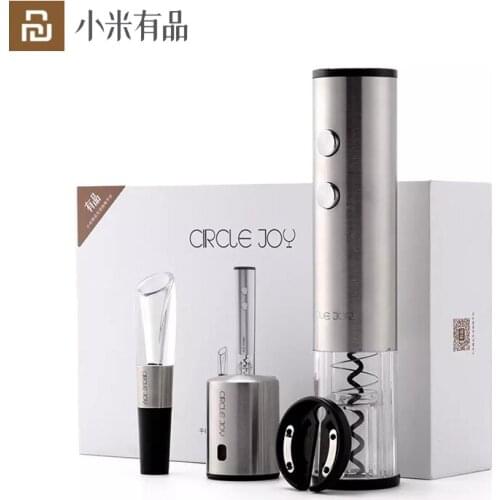 Youpin Electric Wine Corkscrew Set Stainless Steel Fast Decanter Stopper Wiskey Decanter Aerator Smart Red Wine Set Gift Tools
