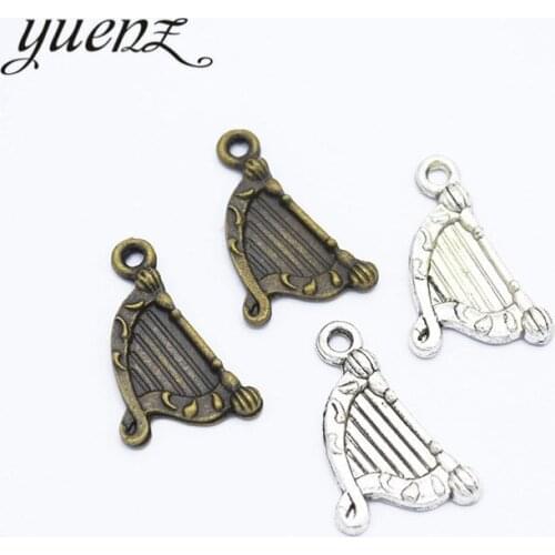 YuenZ 20pcs 2 colour Antique bronze Plated Charms harp Pendants for Jewelry Making DIY Handmad 21*13mm P131