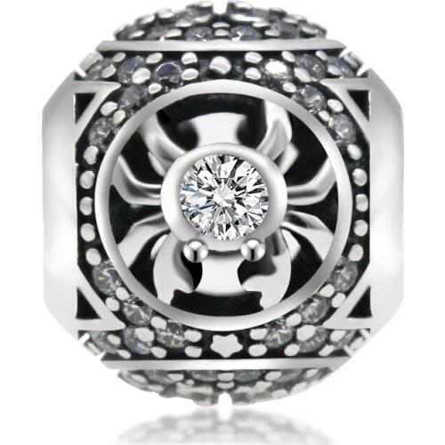 925 Sterling Silver Cancer Star Sign Zodiac Beads Vintage Charms fit Pandora Bracelets DIY Twelve Constellation