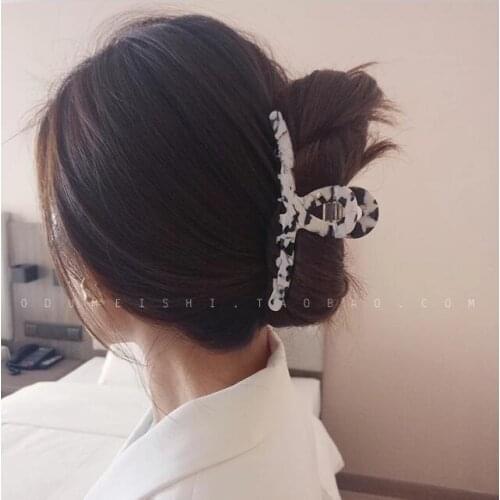 Women Cow Pattern Acetate Hair Claws For Women Lady Sweet Hairstyle Holder Hair Clips Headband Fashion Hair Accessories