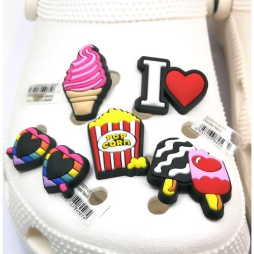 1pcs Ice Cream Casual PVC Charm High Quality Shoe Charms Shoe Decoration Accessories for Clogs Shoes Promotional Gift