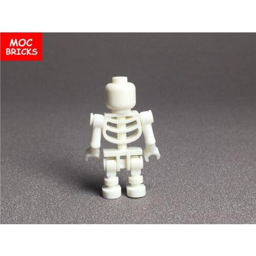 10pcs/lot MOC Bricks DIY white skeleton Assembly Parts Body Leg Arms action figure Educational Building blocks kids toys gifts