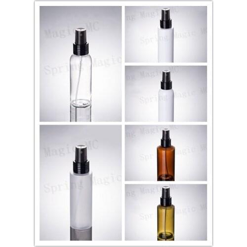 100ML Frosted/White/Brown/Clear/Light Green PET Bottles With Black Aluminum Sprayer,Empty Plastic Travel Portable Perfume Bottle