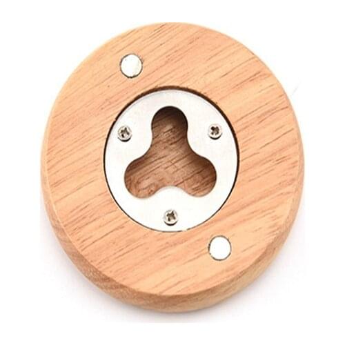 100pcs Wooden Round Bottle Opener Wood Coaster Fridge Magnet Decoration Beer Openers