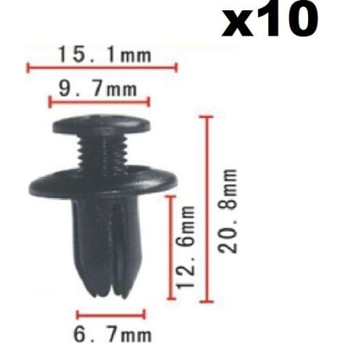 10x For Honda Screw expansion buckle Aperture: 7mm / Nylon Retainer Clip Brand New