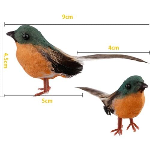 12PCS Robin Bird Christmas Tree Decoration Craft Very Cute Artificial Feather Bird Xmas Tree Decor Craft Wedding Doves Ornament