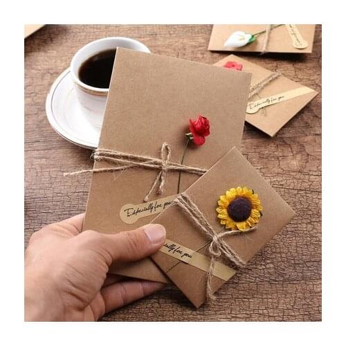 17.4 x 11cm DIY Floral Greeting Cards Word Message Wishes Cards Kids Gift DIY Craft Color Cards Birthday Wedding Invitatio Cards