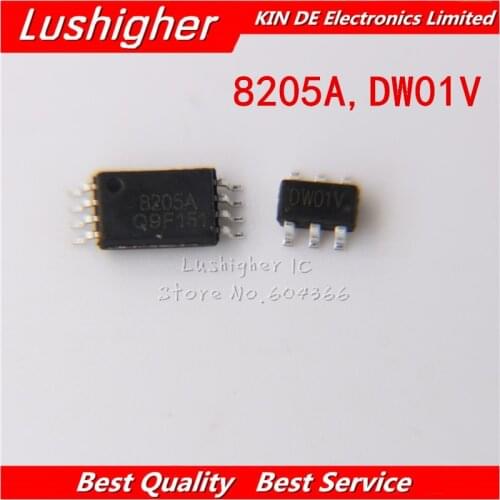 20PCS DW01 FS8205A FS8205 (10PCS* DW01 SOT23-6 +10PCS* FS8205A TSSOP8 ) New Original