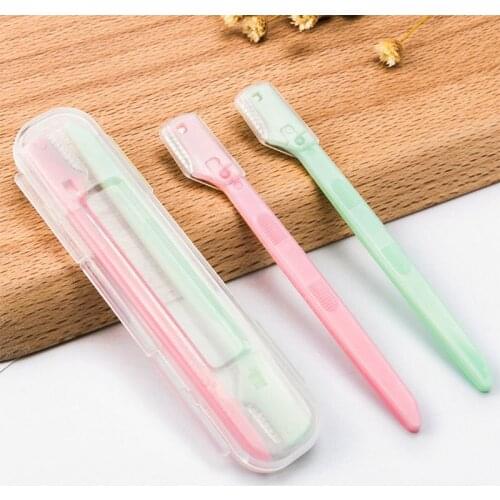 2021 New 2 Pcs Mini Protable Eyebrow Razor Durable Stainless Steel Blade Practical Tools