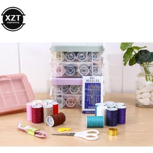 Needle Threads Box Set Multifunction Sewing Kit Needle Tape Scissor Threads Sewing Boxes Home & Travelling Sewing Tools Supplies