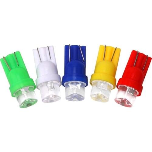 50Pcs/Lot T10 W5W 1LED Concave Head Small Car Bulbs Straw Hat For Auto Clearance Lamp Instrument Lights 12V
