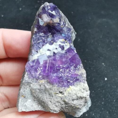72.1gRare natural purple fluorite cluster mineral raw stone teaching specimen healing energy home decoration ornamental stone
