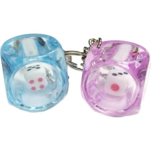 8X Dice-in-dice Transparent Dice with mini dice inside with keychain Kids Birthday Party Favors Joke Gift Toys Home Game toy Use