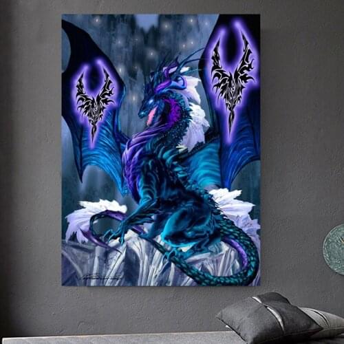 5D DIY Diamond Painting Dragon Animal Diamond Embroidery Full Square Round Drill Mosaic Resin Living Room wall Decor art GG5111