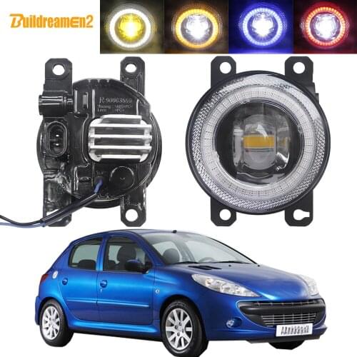Car Fog Light Assembly LED Lens Angel Eye Daytime Running Lamp DRL 30W 8000LM 12V For Peugeot 206 206+ 2009 2010 2011 2012