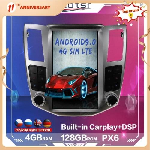 128GB Tesla Android Car Multimedia Radio Player For Lexus RX RX300 RX330 RX350 RX400H RX450H GPS Navigation DSP Carplay 4G SIM