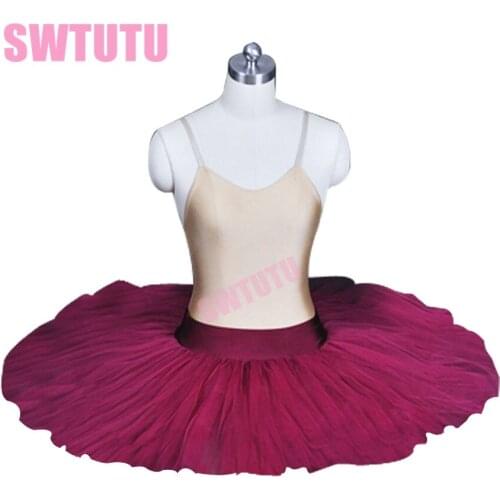Free shipping Burgundy ballet half rehearsal ballerina tutu women professional ballet skirt BT8923