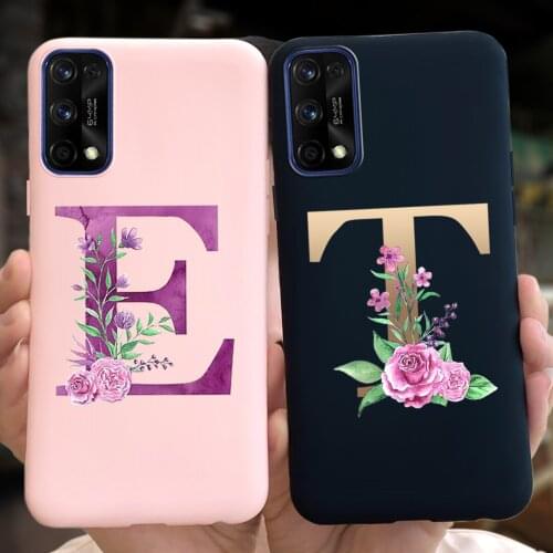 For Realme 7 Pro Case Realme 7 Cute Letters Pattern Phone Cover Bumper On For Realme7 7Pro Coque Realme 7i Global Soft Cases