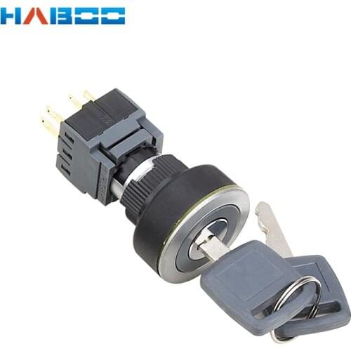 22mm silver color 2 or 3position key switch key electrical switch 5A 250V