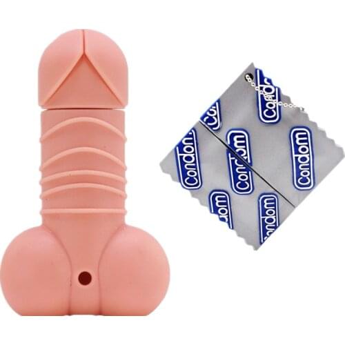 Cartoon Men Genital Pendrive 4GB USB Flash Drive 8GB 16GB 32GB Pen Drive 64GB 128GB 256GB U Disk Funny PenisCondom Memory Stick
