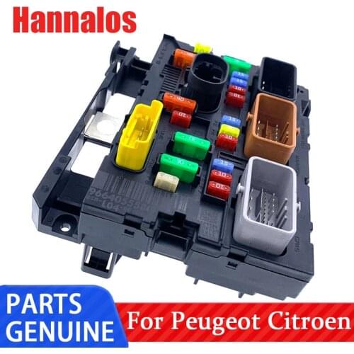 Hannalos New Genuine Fuse Box Unit Assembly BSM-LO4/L11 6500FH 9664055780 9664055580 For Peugeot 207 307 308 Citroen C3 C4 C5