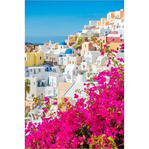 White house Greece scenery DIY Diamond Painting Santorini scenic Diamond Embroidery cross Stitch Rhinestone Mosaic Painting