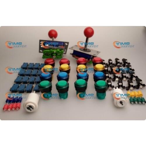 Arcade parts Bundles kits with illuminate button,LED bulbs,holders,fixing nuts, player buttons, joystick,microswitch for cabinet