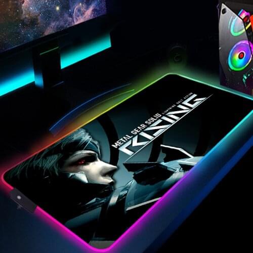 Metal Gear Solid Mouse Pad Gamer Keyboard Desk Mat RGB Anime Mouse Mats Varmilo LED Glowing Mousepad Rubber Computer Rug 900x400