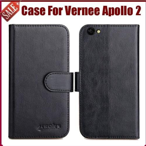 Hot sale! Vernee Apollo 2 Case,6 Colors High Quality Fashion Flip Leather Protective Case For Vernee Apollo 2 Cover Phone Bag