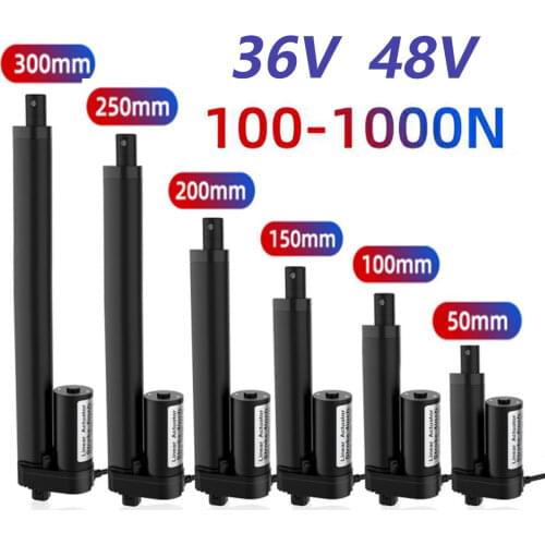 36V 48V Linear Actuator 50mm 100mm 150mm 200mm Stroke Linear Drive Electric Motor Linear Motor Controller 100/300/500/700/1000N