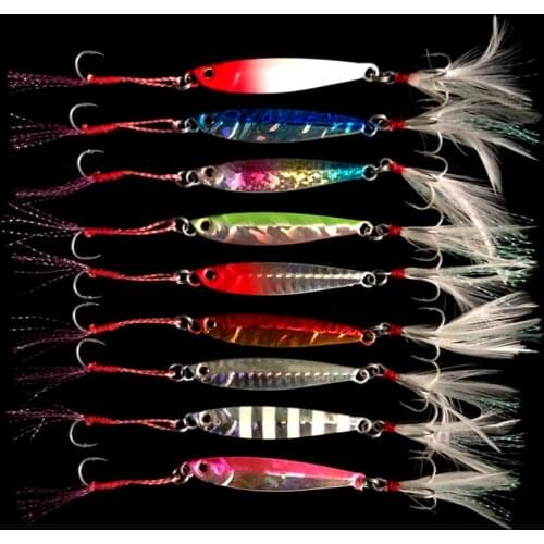 Casting Metal Jigging Fishing Lures Artificial Hard Bait 5g 7g 10g 15g 20g 24g 30g 40g 60g 80g Double Hooks Jig Bait