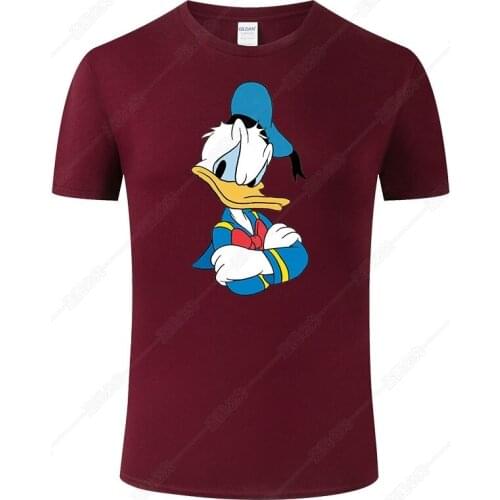 Fashion Donald Duck Mens T Shirt Cotton Short Sleeve Funny Hipster Print T-shirts Cool Unisex Tee Harajuku Tops J102
