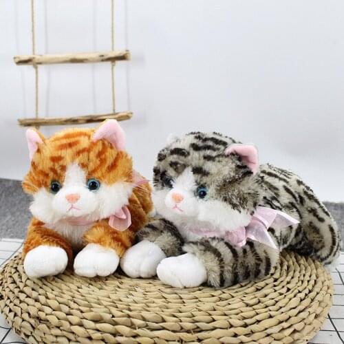 Soft Kawaii Simulation Cat Toys with Sound meow Plush Toys Stuffed Animal Models Kids Gifts