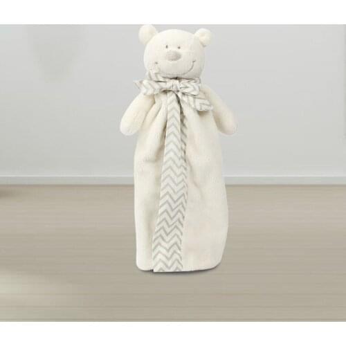 Off-white Bear Comforting Towel Stuffed Plush Toy Cartoons Lovely Soft Creative Animal Girls Toy Birthday Gift For Girlfriend