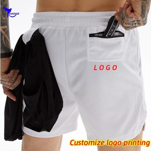 2020 NEW Quick Dry Running Shorts Men Gym Fitness Training Sportswear Breathable Workout Short Pants Beach Board Shorts Custom