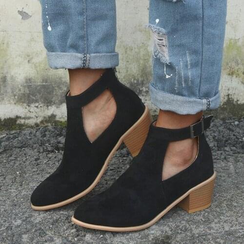 2019 Autumn Winter The New Women Boots Fashion Casual Ladies Shoes Boots Suede Leather Buckle Boots zapatos de mujer S4-66